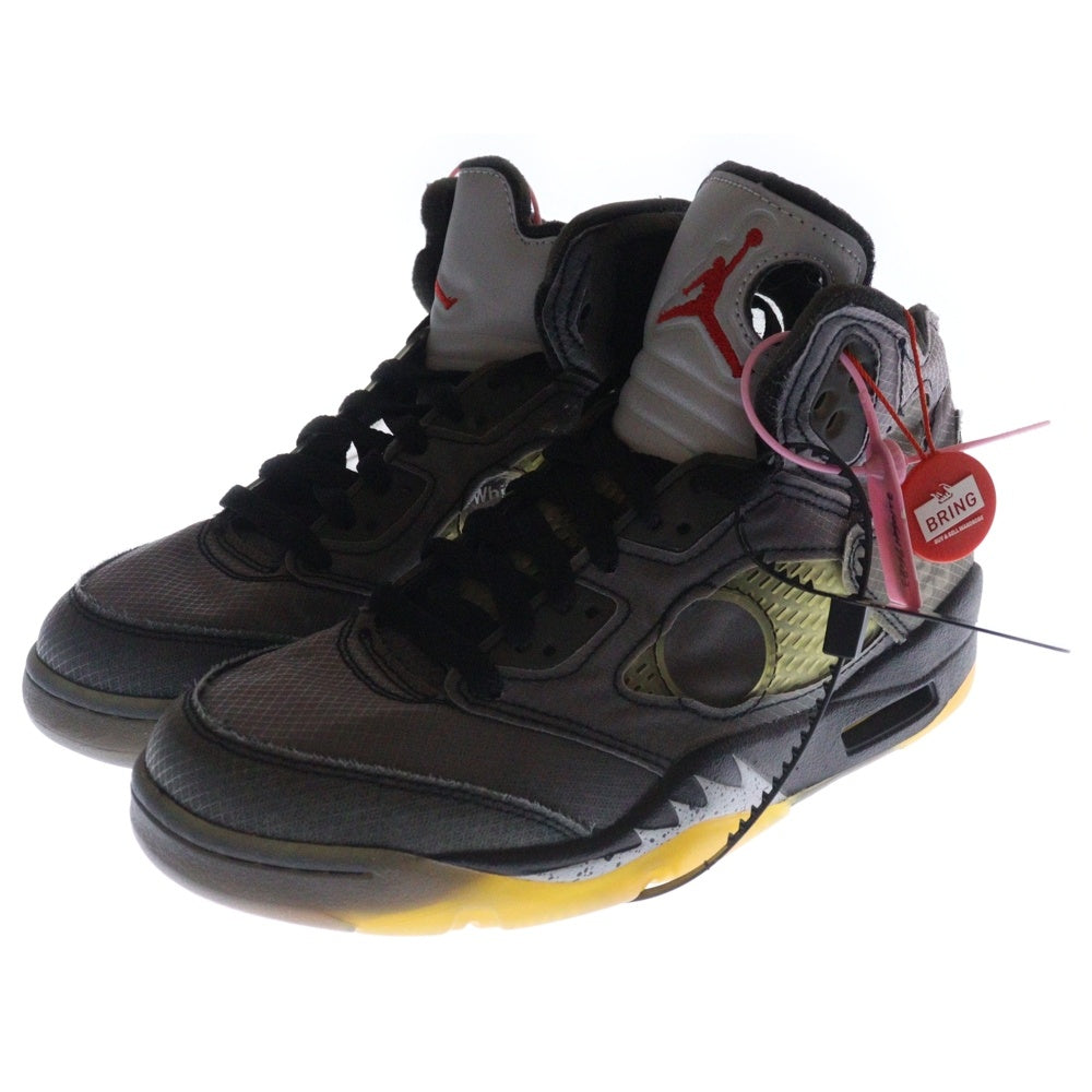 NIKE(ナイキ) ×OFF-WHITE AIR JORDAN 5 RETRO SP オフホワイト エアジョーダン5レトロ ハイカットスニーカー ブラック US7/25cm CT8480-001