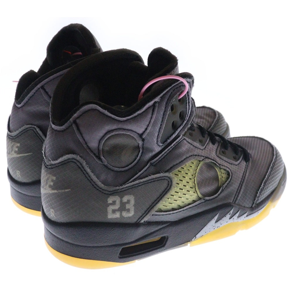 NIKE(ナイキ) ×OFF-WHITE AIR JORDAN 5 RETRO SP オフホワイト エアジョーダン5レトロ ハイカットスニーカー ブラック US7/25cm CT8480-001