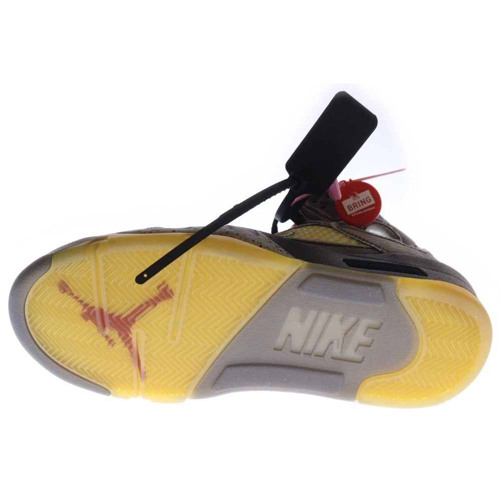 NIKE(ナイキ) ×OFF-WHITE AIR JORDAN 5 RETRO SP オフホワイト エアジョーダン5レトロ ハイカットスニーカー ブラック US7/25cm CT8480-001