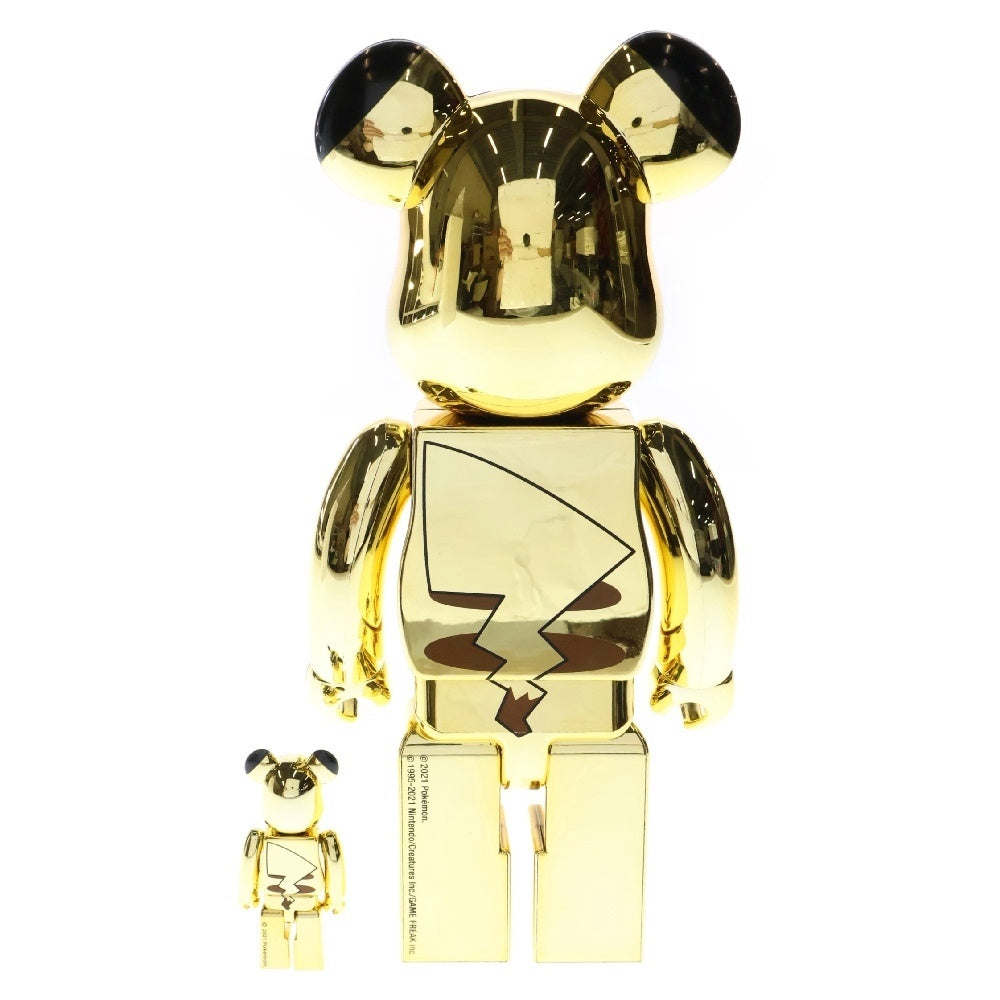 MEDICOM TOY(メディコムトイ) BE@RBRICK WORLD WIDE TOUR 3 25th 25周年 開催記念商品 ベアブリック ピカチュウ ゴールド クローム フィギュア ゴールド