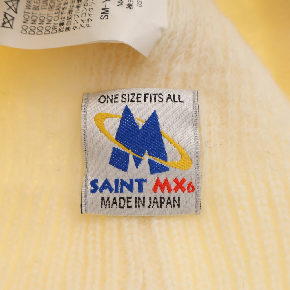 SAINT MICHAEL(セントマイケル) 24AW KNIT CAP WHITE ニットキャップ ロゴ 帽子 ビーニー ホワイト SM-YS1-0000-082