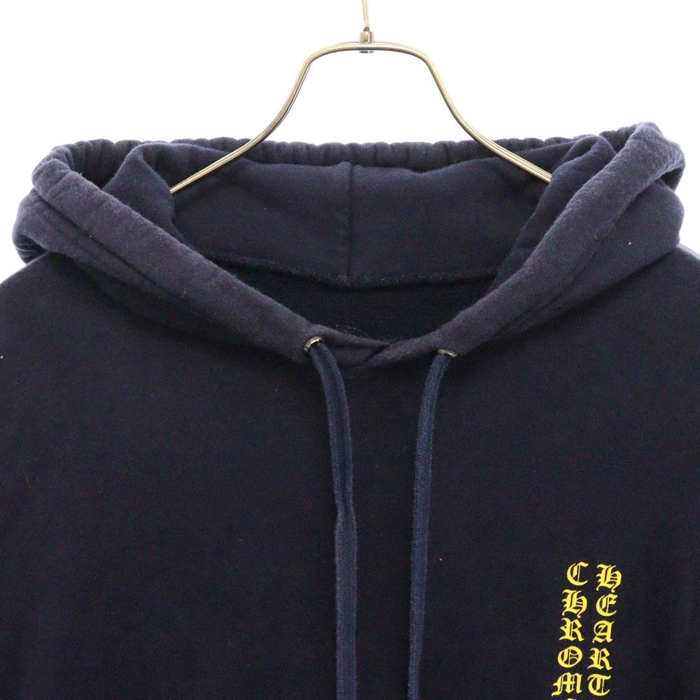 CHROME HEARTS(クロムハーツ) Yellow Sleeve Logo Pullover Hoodie オンライン限定 イエロースリーブロゴプルオーバーフーディ パーカー ブラック/イエロー