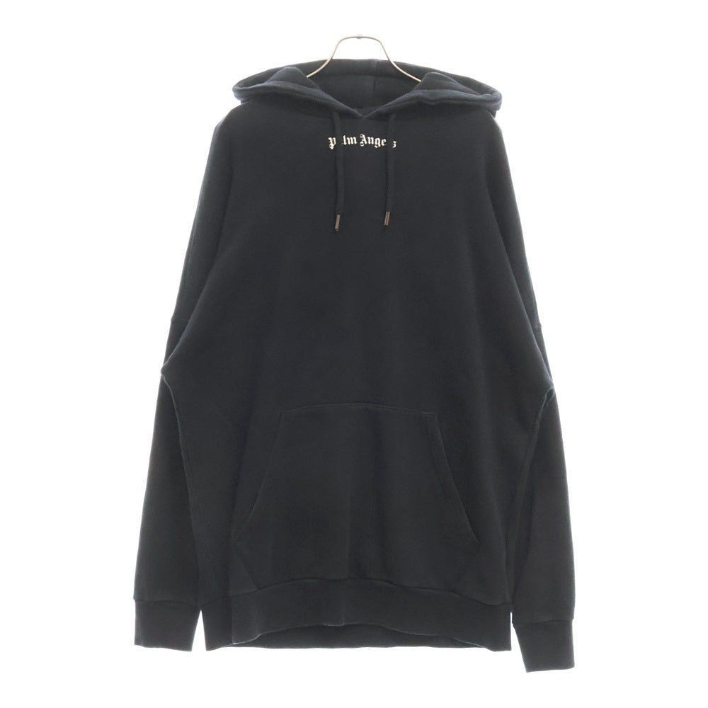 Palm Angels(パームエンジェルス) Logo Pullover Parka ロゴプリントプルオーバーパーカー ブラック PMBB036R20636035