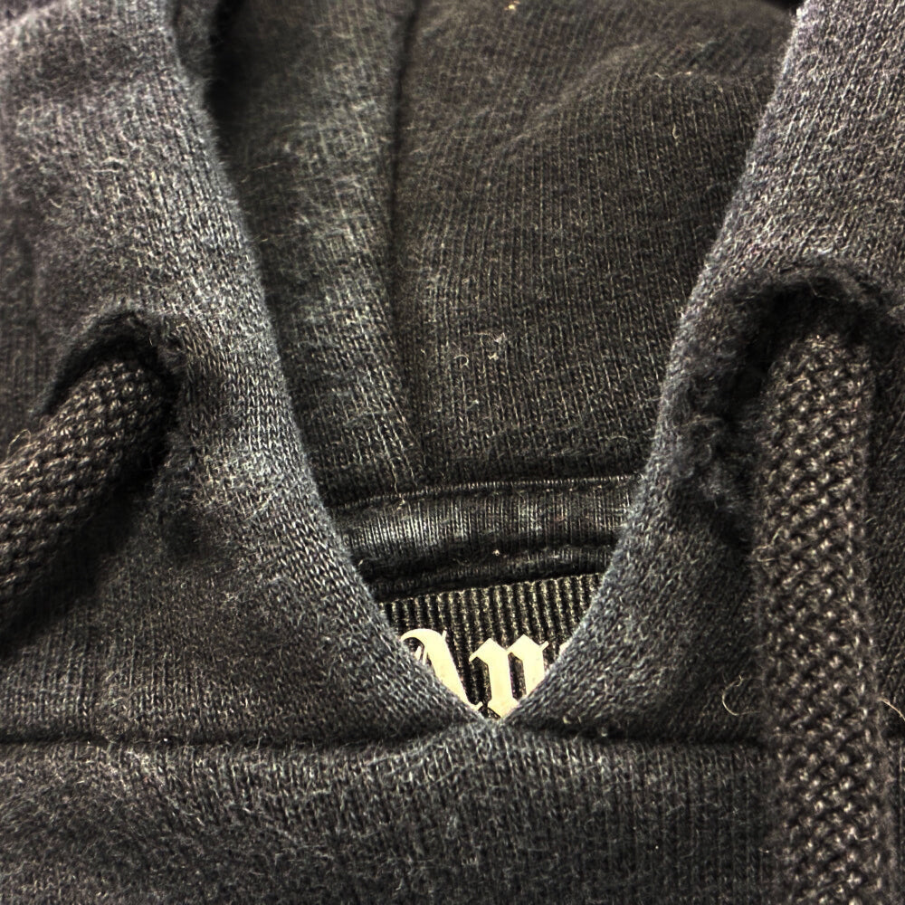 Palm Angels(パームエンジェルス) Logo Pullover Parka ロゴプリントプルオーバーパーカー ブラック PMBB036R20636035