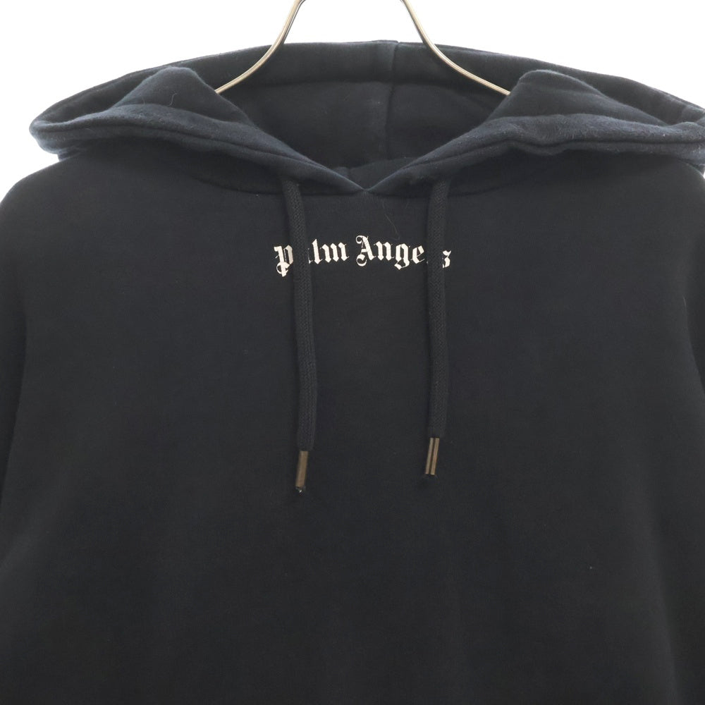 Palm Angels(パームエンジェルス) Logo Pullover Parka ロゴプリントプルオーバーパーカー ブラック PMBB036R20636035
