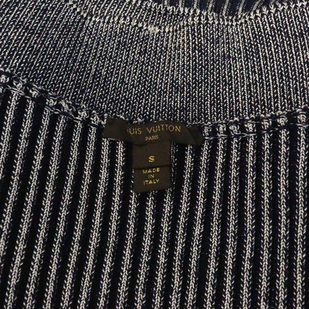 LOUIS VUITTON(ルイヴィトン) 15AW レーヨン ウール リブニット タイトスカート ネイビー/ホワイト レディース RW152B F8KZ08OKF