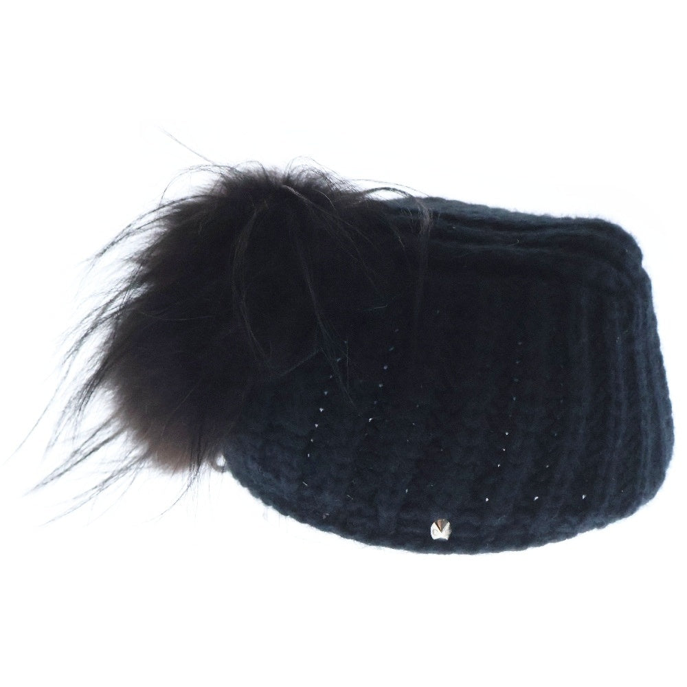 Christian Dior(クリスチャンディオール) 付き カシミヤ ニットキャップ 帽子 ブラック レディース 21RBO975G011