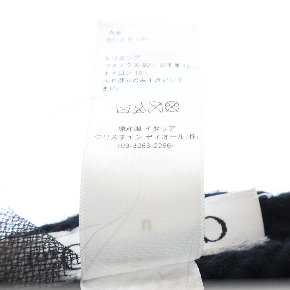 Christian Dior(クリスチャンディオール) 付き カシミヤ ニットキャップ 帽子 ブラック レディース 21RBO975G011