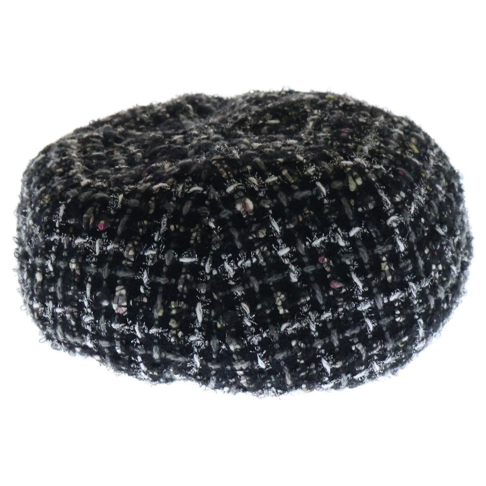 CHANEL(シャネル) ツイード ココマーク キャスケット キャップ 帽子 ブラック レディース