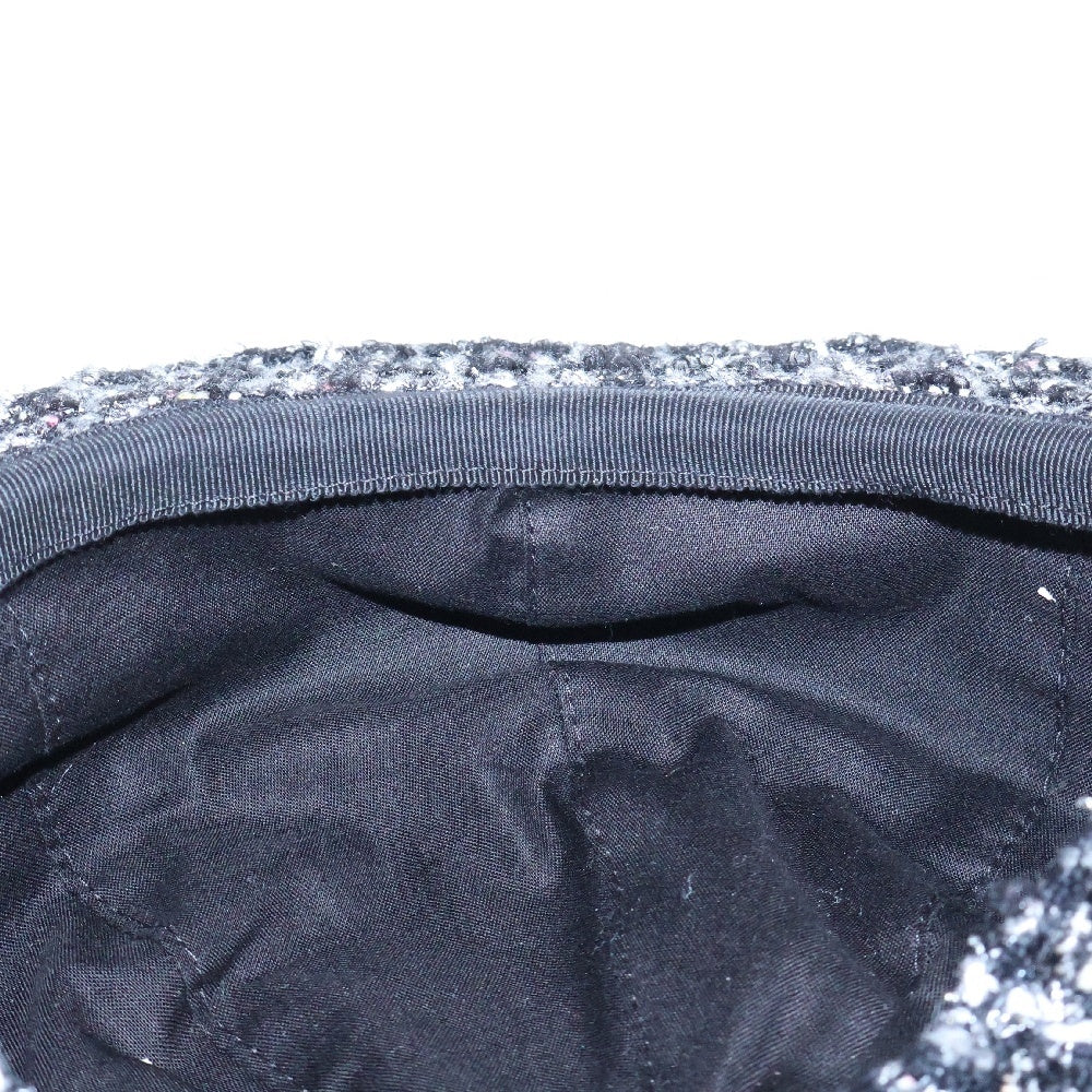 CHANEL(シャネル) ツイード ココマーク キャスケット キャップ 帽子 ブラック レディース