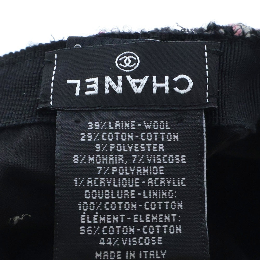 CHANEL(シャネル) ツイード ココマーク キャスケット キャップ 帽子 ブラック レディース