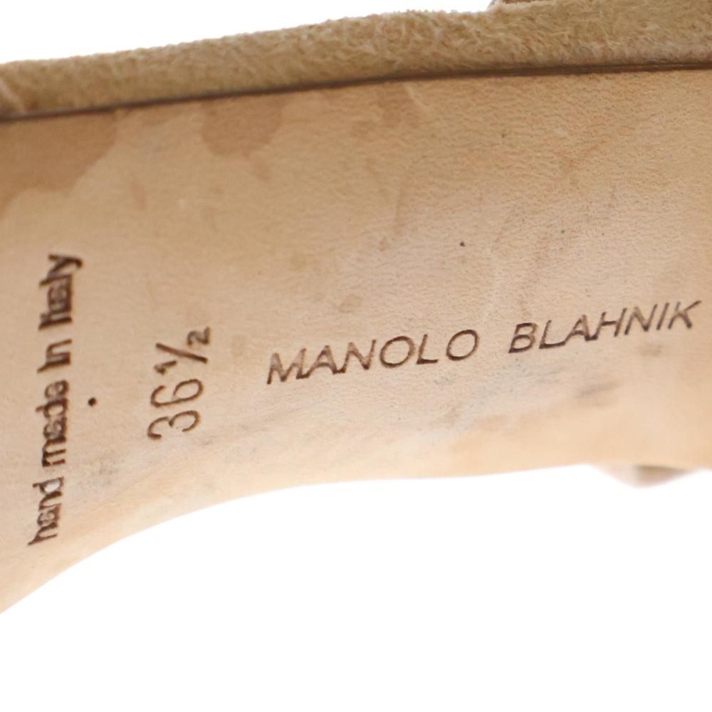 MANOLO BLAHNIK(マノロブラニク) ポインテッドトゥ スウェードレザー ヒール パンプス ピンク レディース