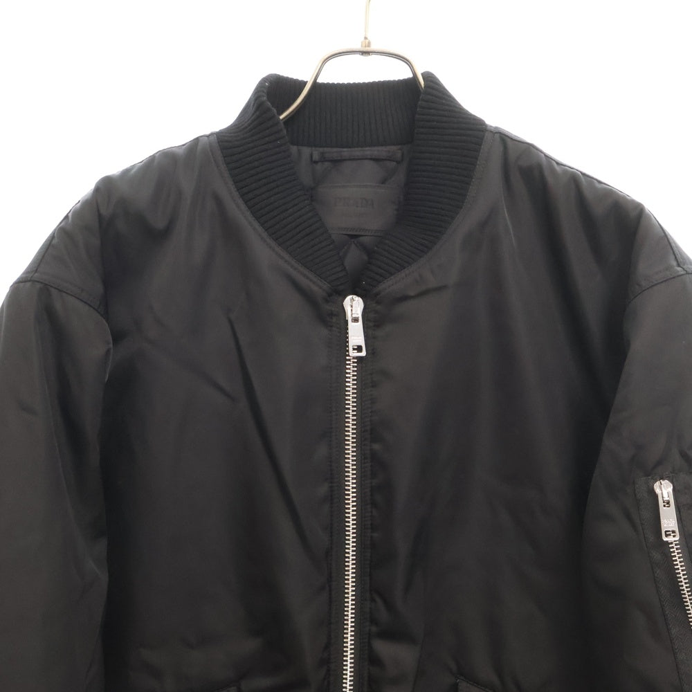 PRADA(プラダ) Re-Nylon リナイロン 三角ロゴプレート ナイロンジップアップボンバージャケット ブラック SGC824 S000 1WQ8