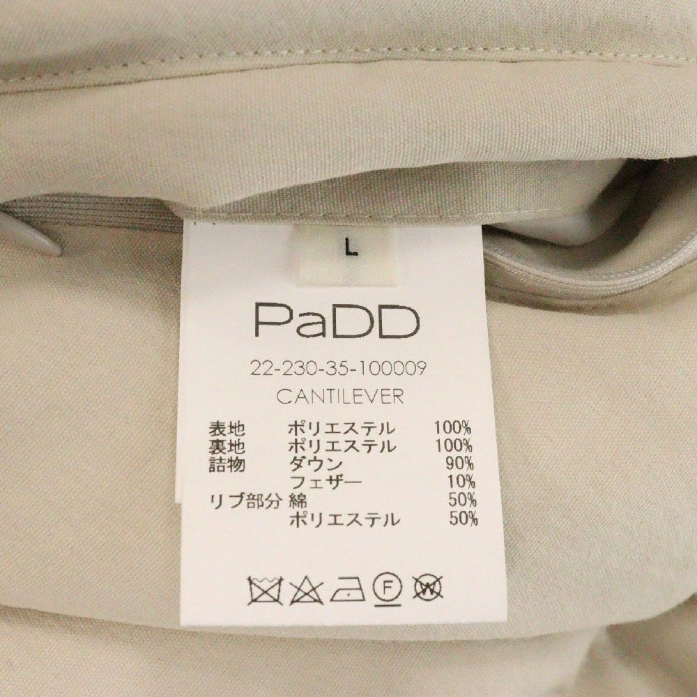 PaDD(パッド) 22AW オーバーサイズ ダウンベスト アイボリー 22-230-35-100009