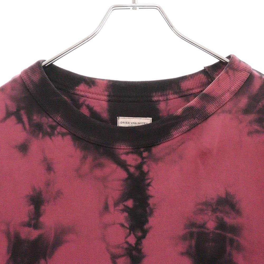 DRIES VAN NOTEN(ドリスヴァンノッテン) 22AW タイダイ クルーネック スウェット トレーナー パープル/ブラック