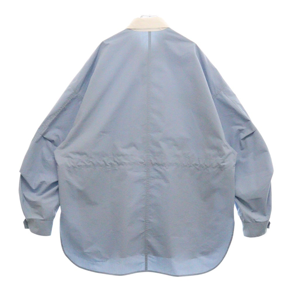 FUMITO GANRYU(フミトガンリュウ) 23SS M-51 ミリタリー クレリック 長袖 シャツジャケット ブルー FU9-BL-02