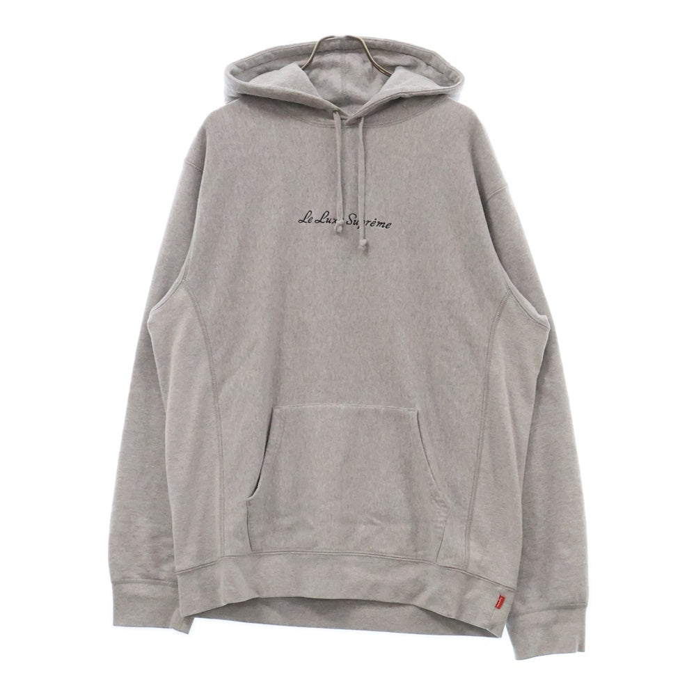 SUPREME(シュプリーム) 19SS Le Luxe Hooded Sweatshirt ロゴ 刺繍 スウェットプルオーバーパーカー グレー