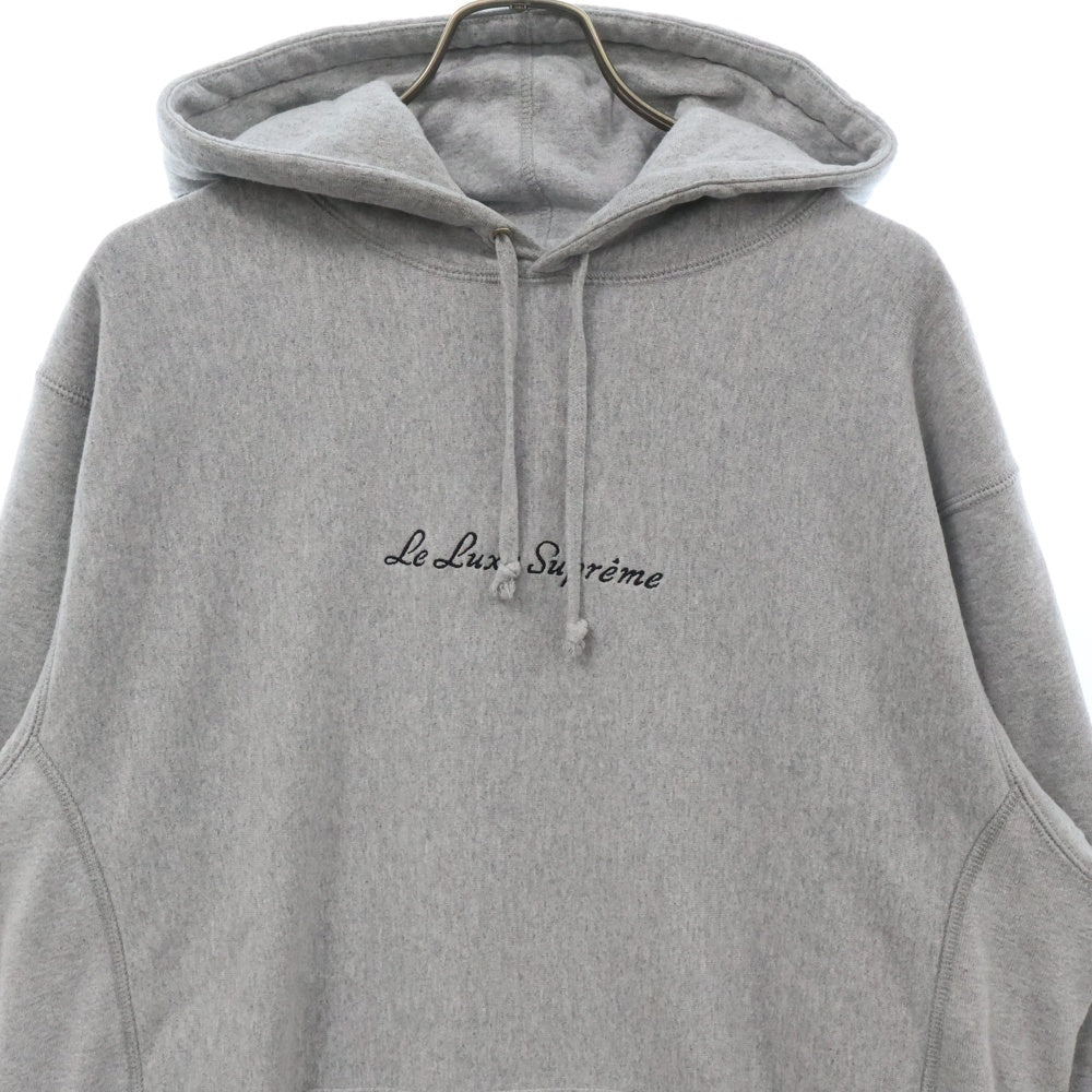 SUPREME(シュプリーム) 19SS Le Luxe Hooded Sweatshirt ロゴ 刺繍 スウェットプルオーバーパーカー グレー