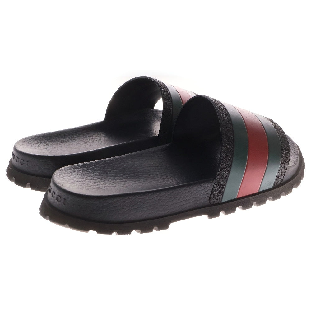 GUCCI(グッチ) シェリーライン スライドサンダル ウェブストライプ ラバーソール ブラック 429469