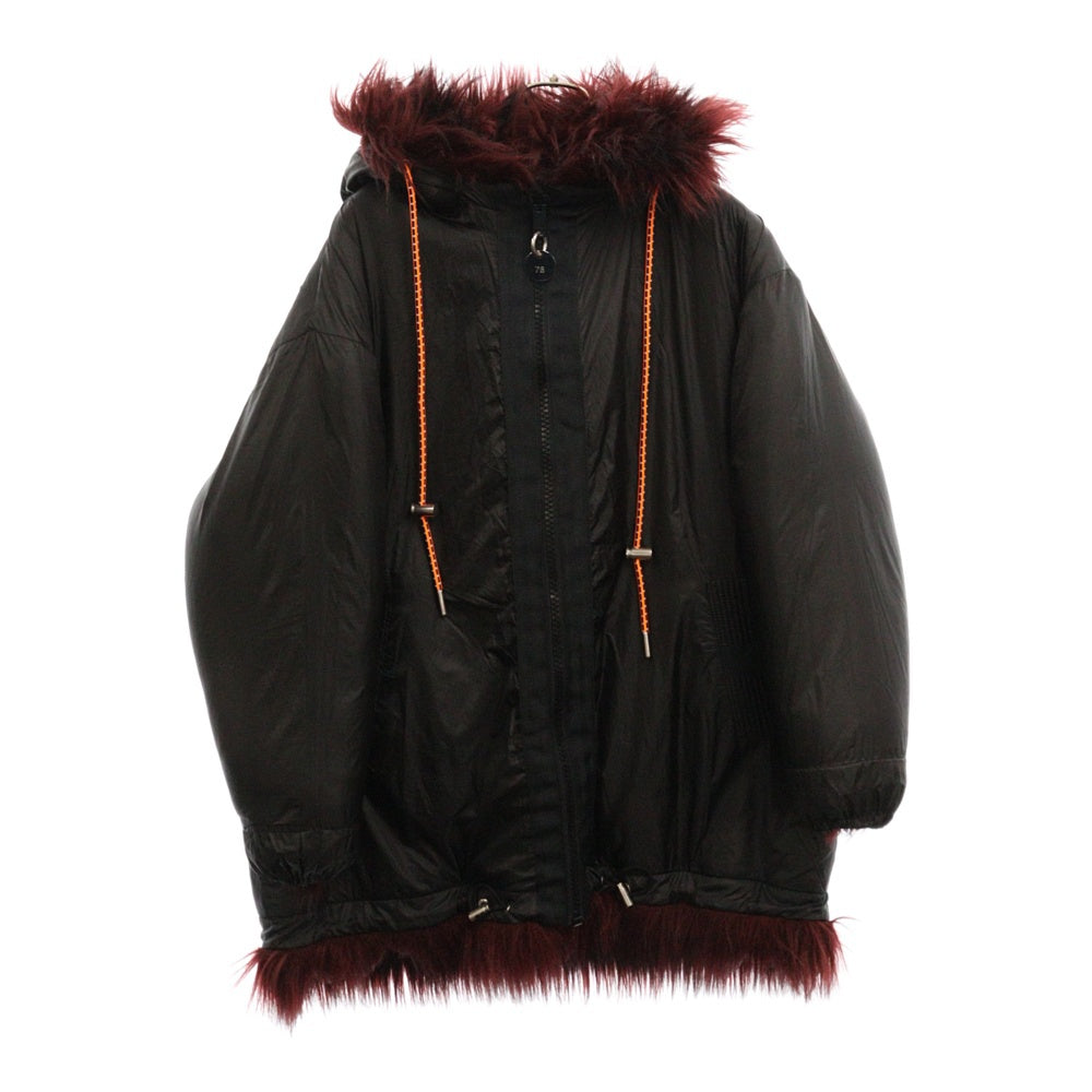 DIESEL(ディーゼル) リバーシブル ジップアップ フェイクファー コート レッド/ブラック
