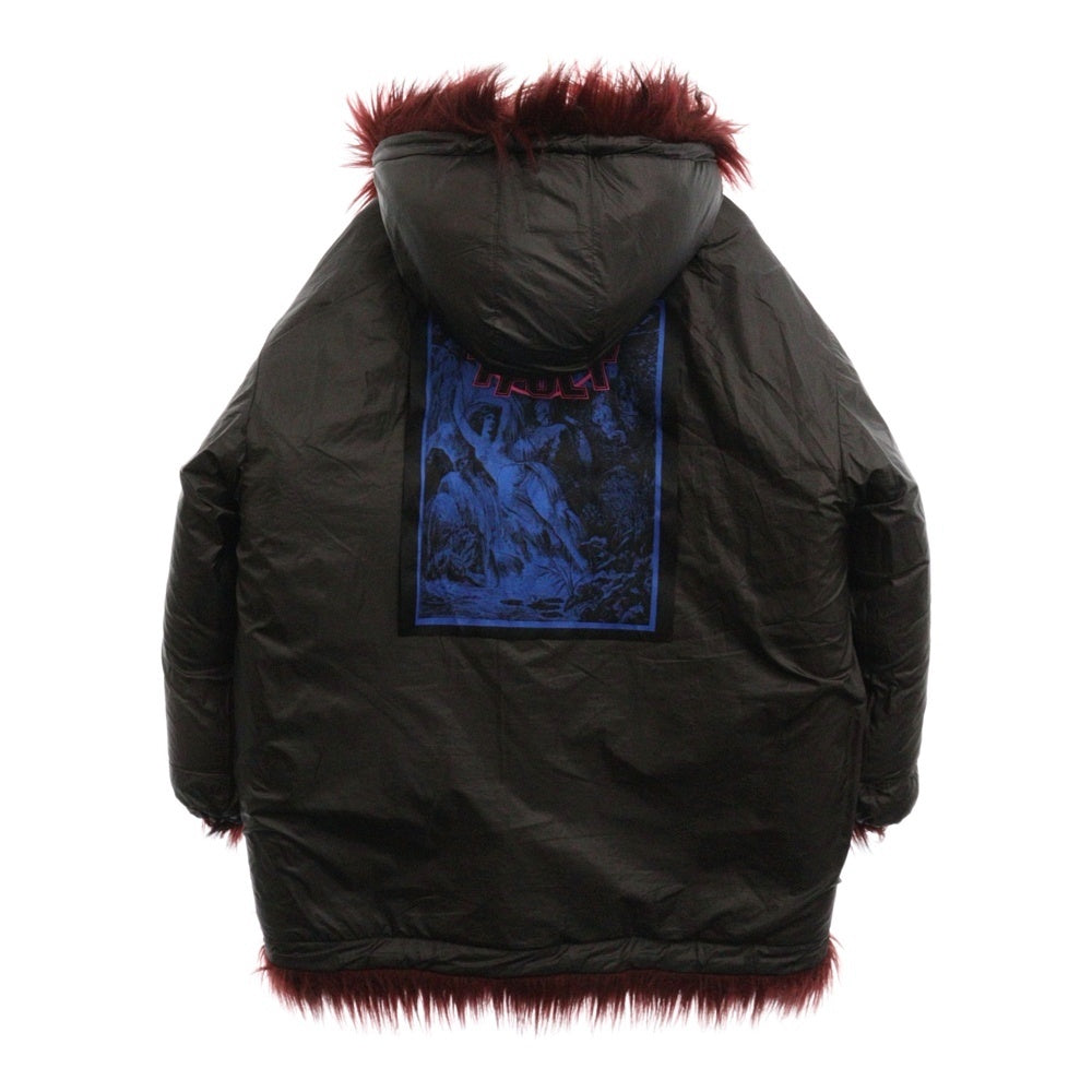 DIESEL(ディーゼル) リバーシブル ジップアップ フェイクファー コート レッド/ブラック