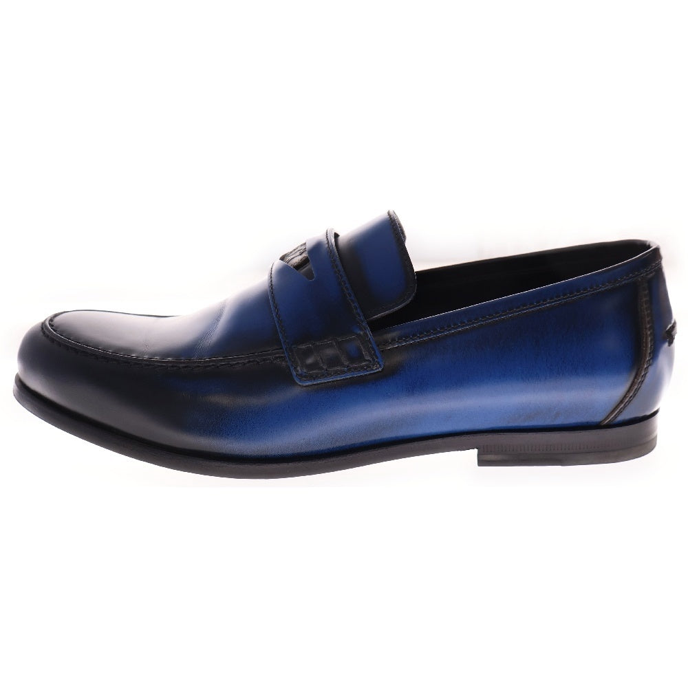 JIMMY CHOO(ジミーチュウ) DARBLAY SEA BLUE レザー ペニーローファー シューズ ブルー/ブラック