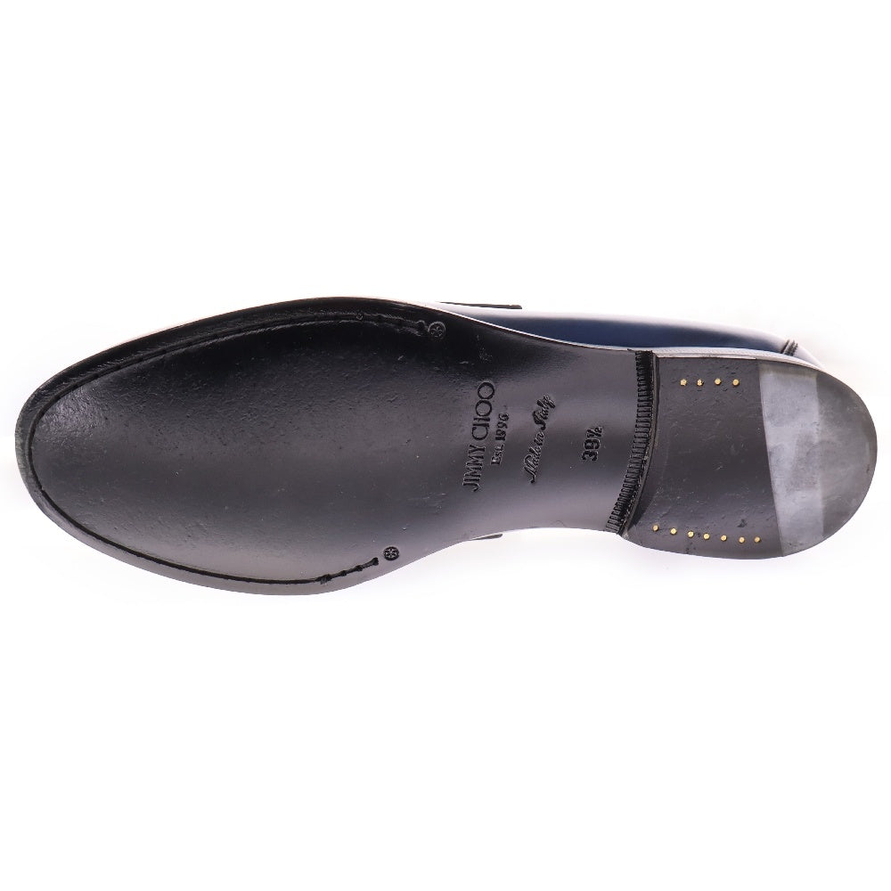 JIMMY CHOO(ジミーチュウ) DARBLAY SEA BLUE レザー ペニーローファー シューズ ブルー/ブラック