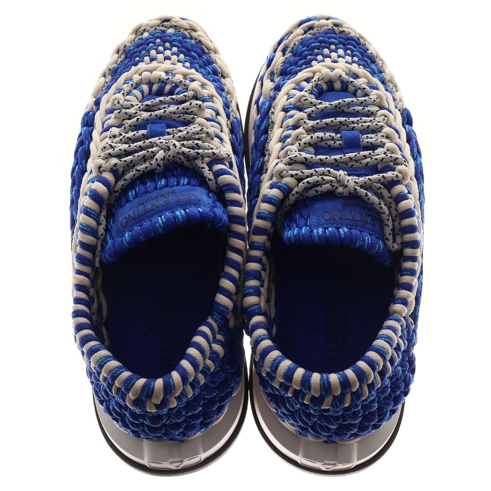 VALENTINO(ヴァレンチノ) Crochet Sneakers クロシェ ローカットスニーカー ブルー WY2S0E41