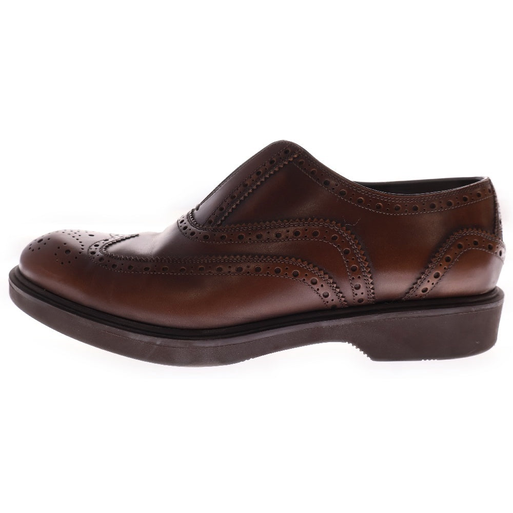 Salvatore Ferragamo(サルヴァトーレ フェラガモ) ウイングチップ レースレス レザー ビジネスシューズ ブラウン 42221