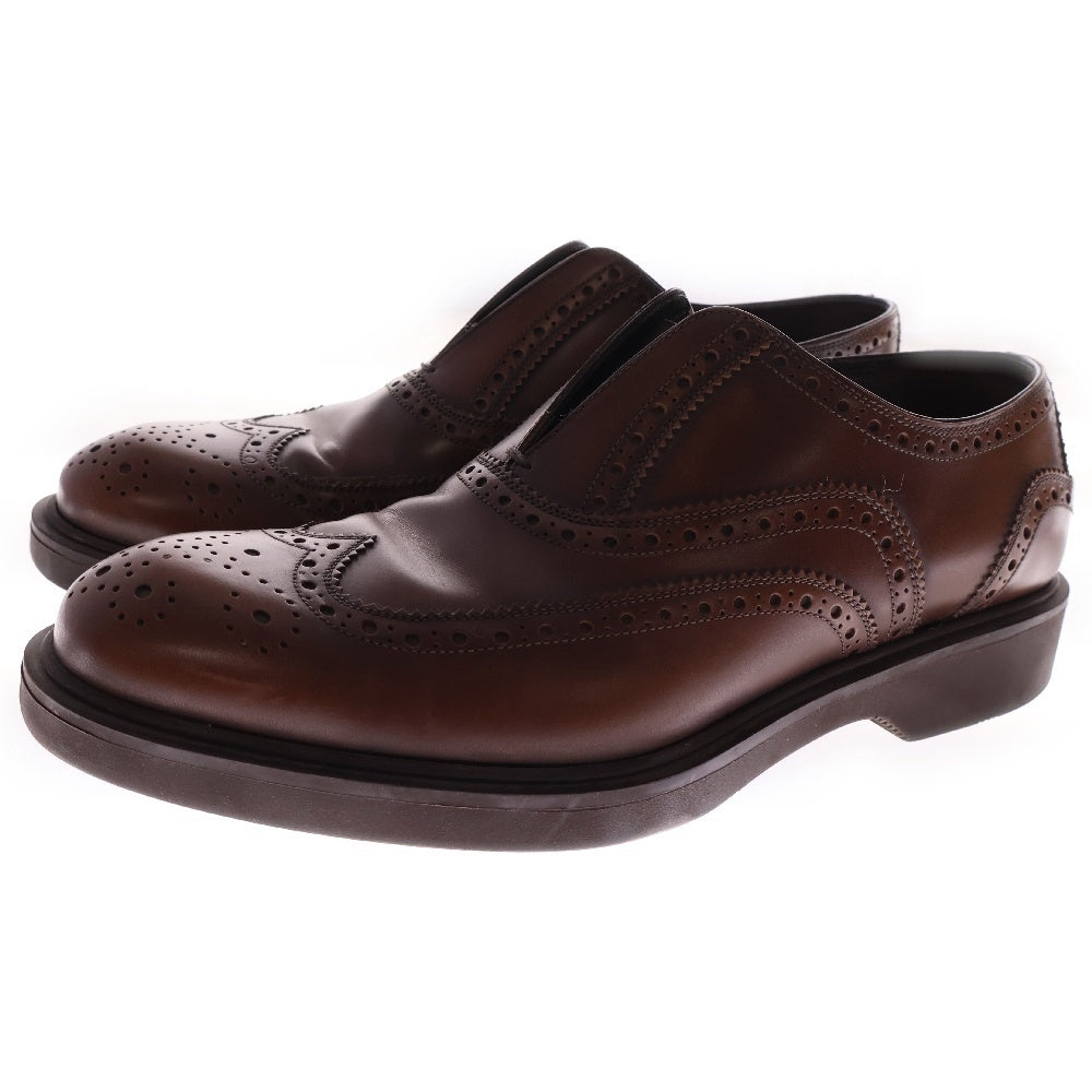 Salvatore Ferragamo(サルヴァトーレ フェラガモ) ウイングチップ レースレス レザー ビジネスシューズ ブラウン 42221
