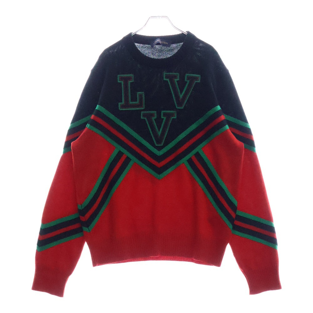 LOUIS VUITTON(ルイヴィトン) 21AW LVVスポーツチーム クルーネック ニット セーター ブラック/レッド RM221 ZLL HMN64W
