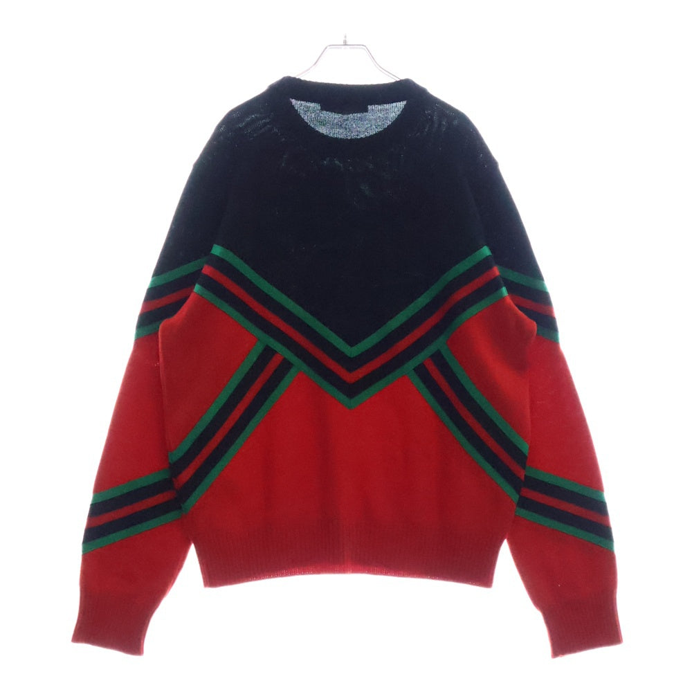 LOUIS VUITTON(ルイヴィトン) 21AW LVVスポーツチーム クルーネック ニット セーター ブラック/レッド RM221 ZLL HMN64W
