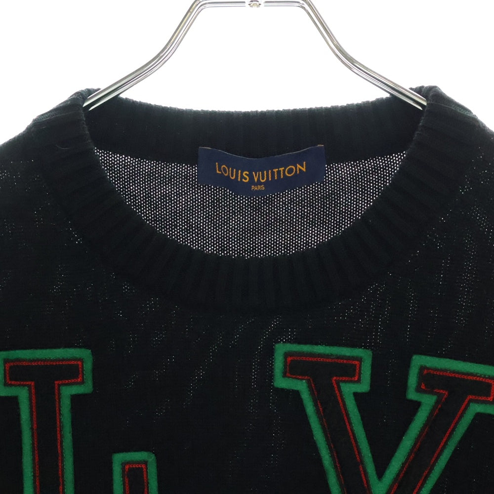 LOUIS VUITTON(ルイヴィトン) 21AW LVVスポーツチーム クルーネック ニット セーター ブラック/レッド RM221 ZLL HMN64W