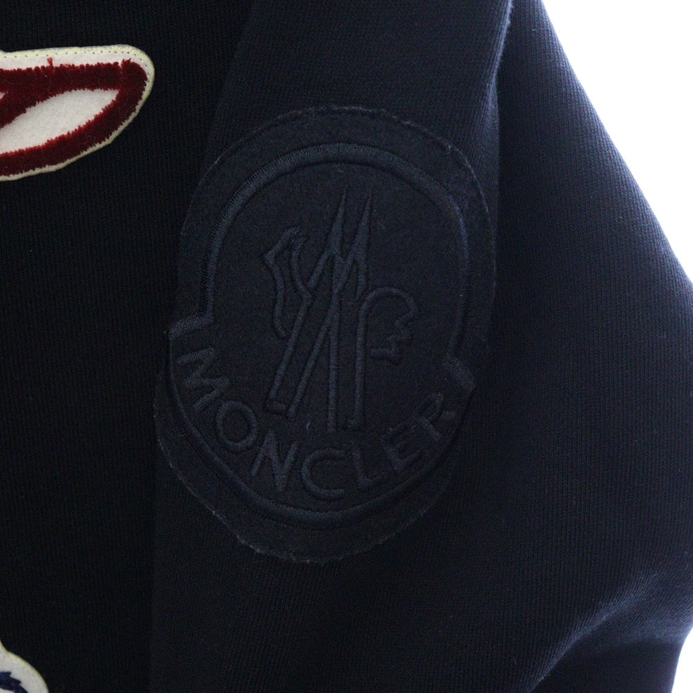 MONCLER(モンクレール) 18AW MAGLIA GIROCOLLO ワッペンロゴ クルーネックスウェットトレーナー ブラック D20918003500