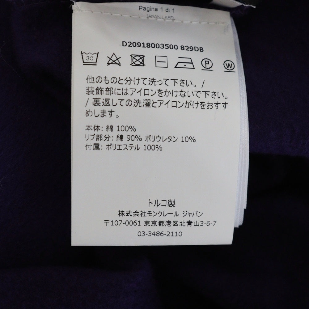 MONCLER(モンクレール) 18AW MAGLIA GIROCOLLO ワッペンロゴ クルーネックスウェットトレーナー パープル D20918003500