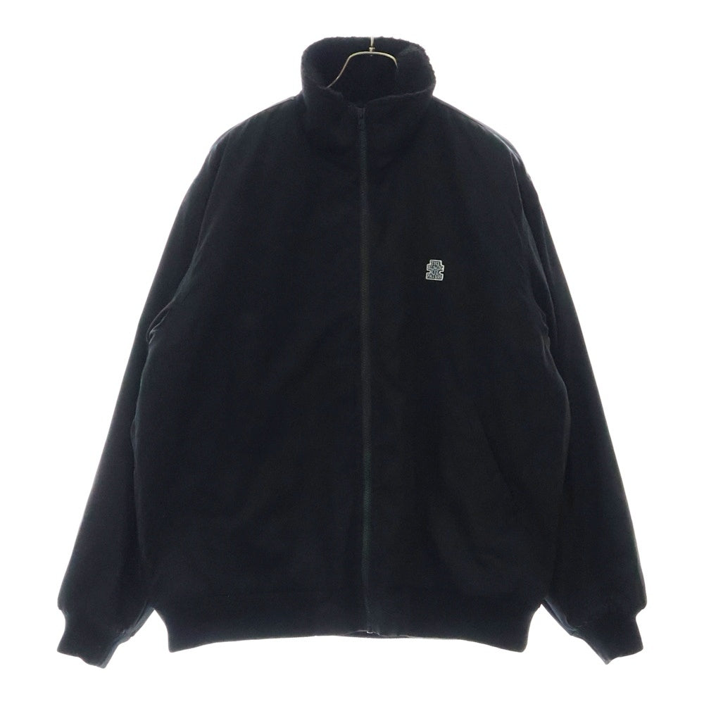 THE BLACK EYE PATCH(ブラックアイパッチ) ロゴパッチ付き 内ボア ジップアップジャケット ブラック