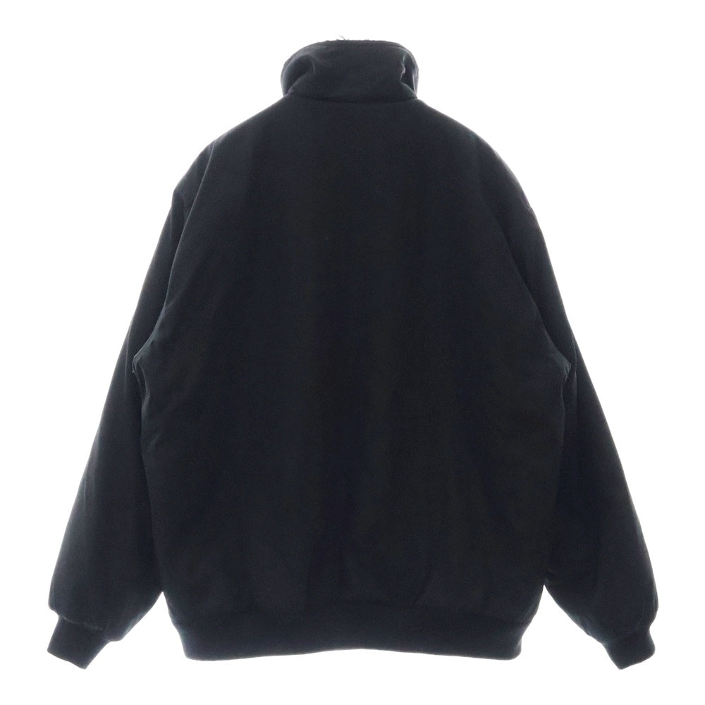 THE BLACK EYE PATCH(ブラックアイパッチ) ロゴパッチ付き 内ボア ジップアップジャケット ブラック
