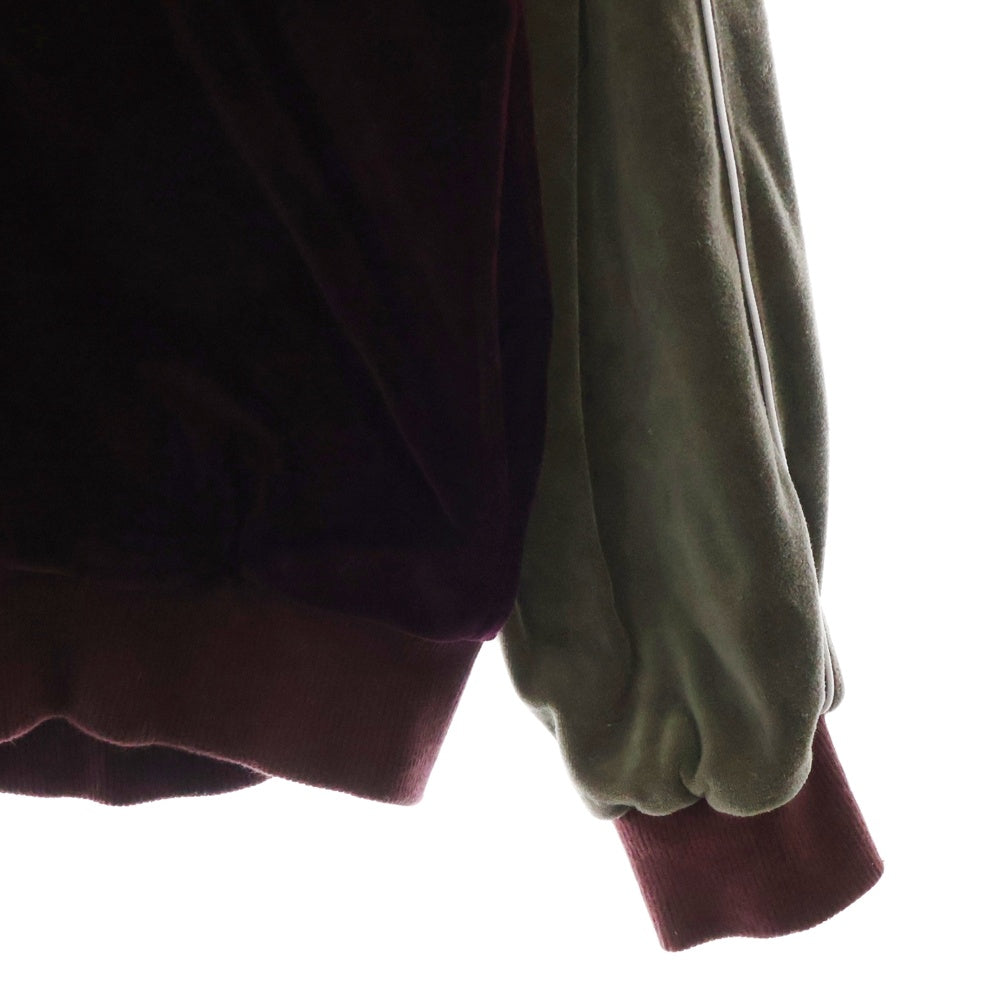 THE BLACK EYE PATCH(ブラックアイパッチ) 23SS OG LABEL PIPING VELOUR TRACK JACKET ベロア ジップアップジャケット バーガンディー