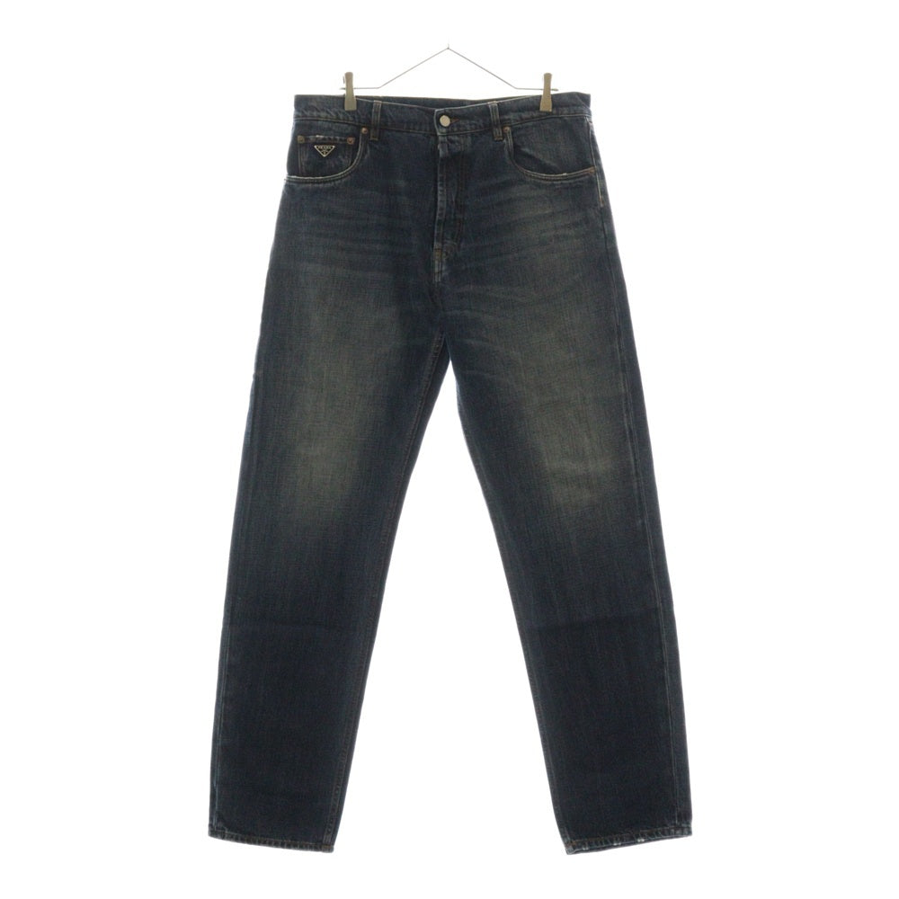 PRADA(プラダ) 24SS 三角ロゴプレート付 5ポケット ローライズウェストデニムパンツ インディゴ GEP374