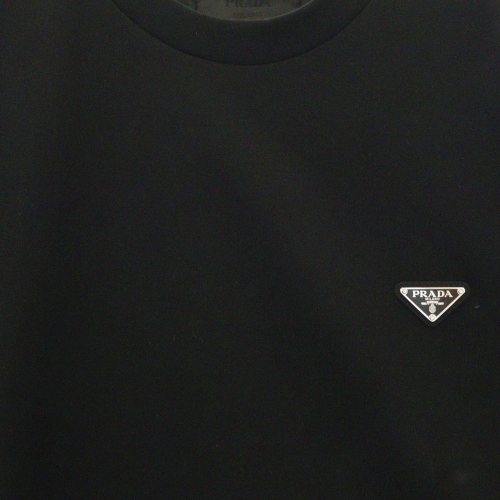 PRADA(プラダ) Triangle Logo Plate Crewneck トライアングルロゴプレート クルーネックスウェットトレーナー ブラック UJL30A