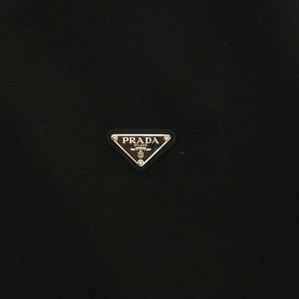 PRADA(プラダ) Triangle Logo Plate Crewneck トライアングルロゴプレート クルーネックスウェットトレーナー ブラック UJL30A