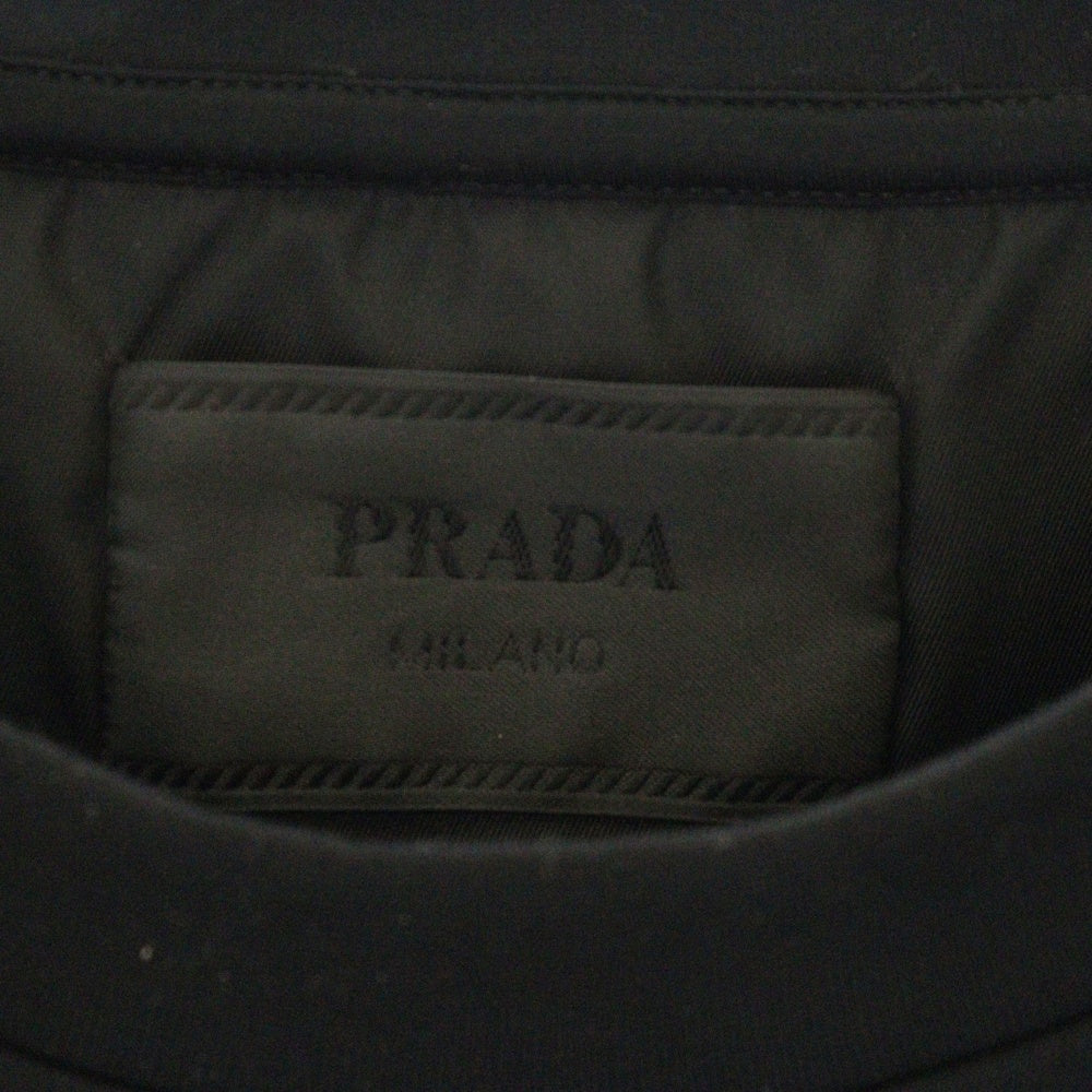 PRADA(プラダ) Triangle Logo Plate Crewneck トライアングルロゴプレート クルーネックスウェットトレーナー ブラック UJL30A
