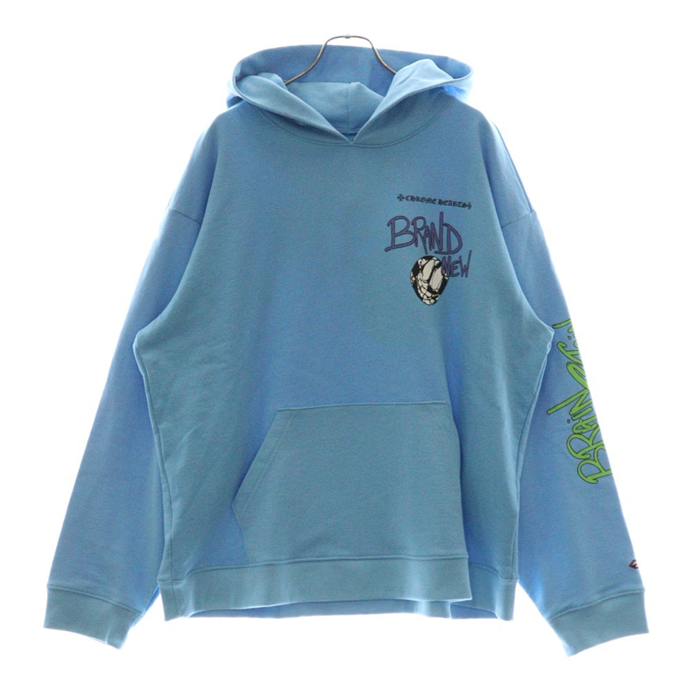 CHROME HEARTS(クロムハーツ) 24SS ×MATTY BOY BRAIN NEW PULLOVER HOODIE マッティボーイ ブレインニュー プリントフーディー プルオーバーパーカー ブルー