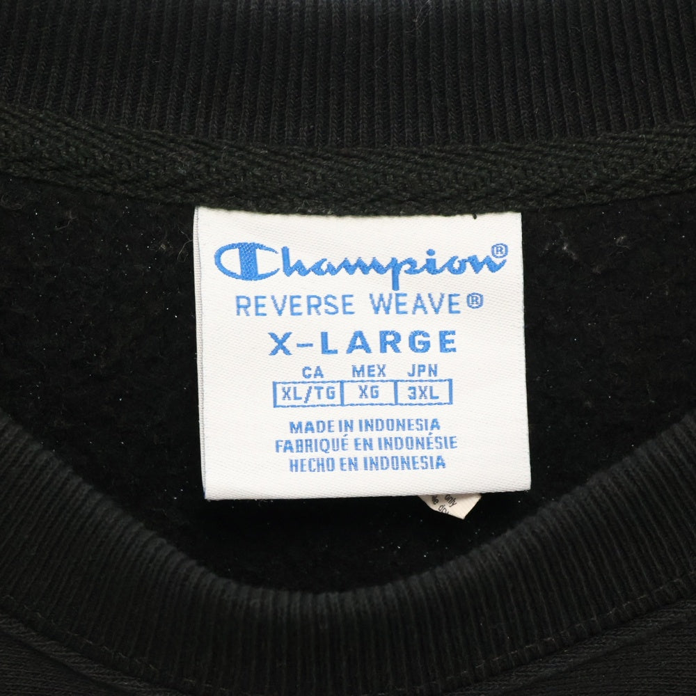 CHAMPION(チャンピオン) リバース ウィーブ 総柄 クルーネック スウェット トレーナー ブラック 072019