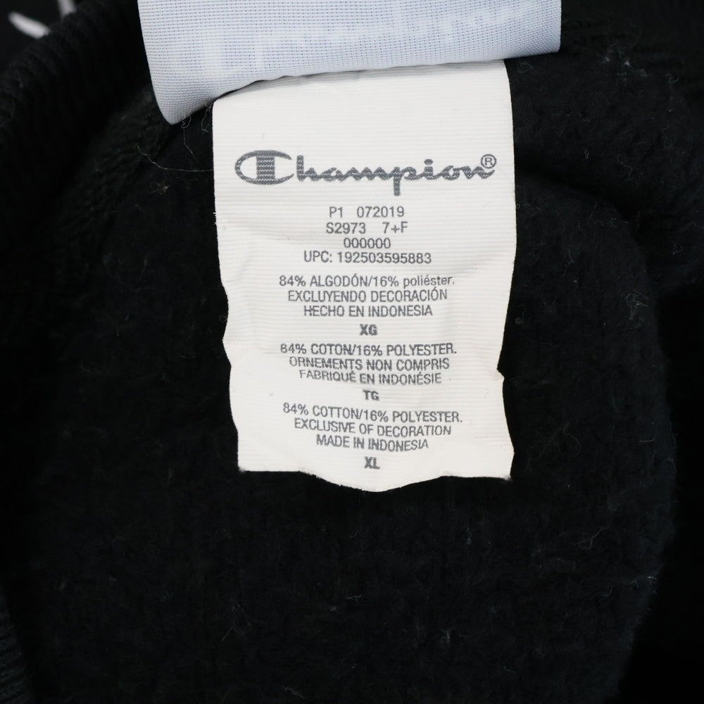 CHAMPION(チャンピオン) リバース ウィーブ 総柄 クルーネック スウェット トレーナー ブラック 072019
