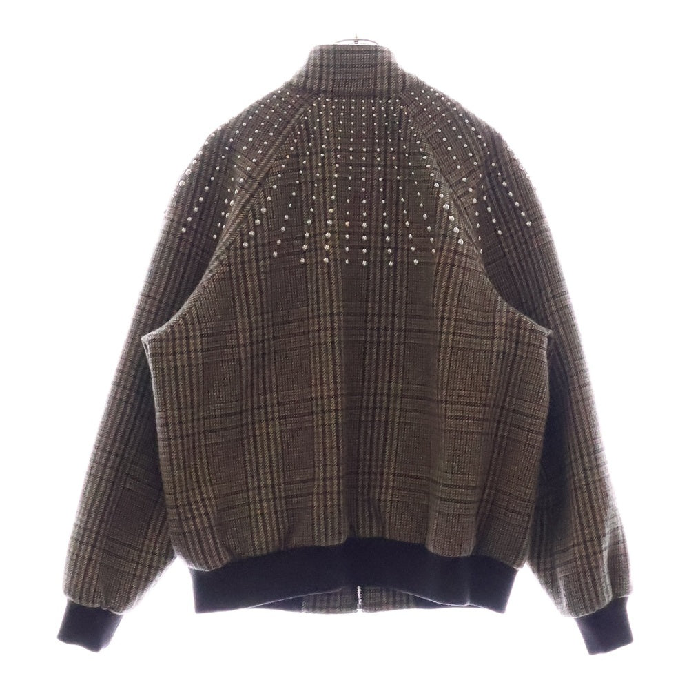 CELINE(セリーヌ) 22AW TEDDY JACKET WITH STAND UP COLLAR IN CHECKED WOOL ウール ハンティング チェック テディ ジャケット ブラウン 2V20L826R