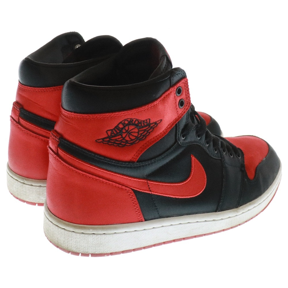 NIKE(ナイキ) WMNS AIR JORDAN 1 RETRO HIGH OG Satin Bred ウィメンズ エアジョーダン サテン ブレッド ハイカットスニーカー ブラック/レッド US10.5/27.5cm FD4810-061