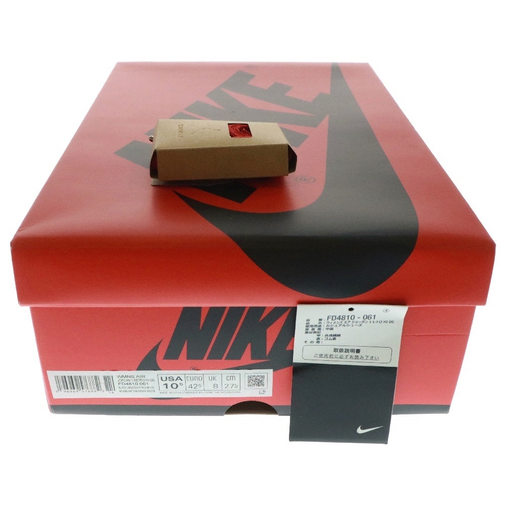 NIKE(ナイキ) WMNS AIR JORDAN 1 RETRO HIGH OG Satin Bred ウィメンズ エアジョーダン サテン ブレッド ハイカットスニーカー ブラック/レッド US10.5/27.5cm FD4810-061