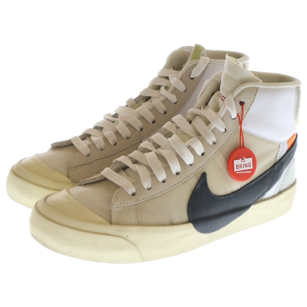 NIKE(ナイキ) ×OFF-WHITE THE 10 BLAZER MID オフホワイト ザ テン ブレザー ミッドカットスニーカー ホワイト US6.5/24.5cm AA3832-100