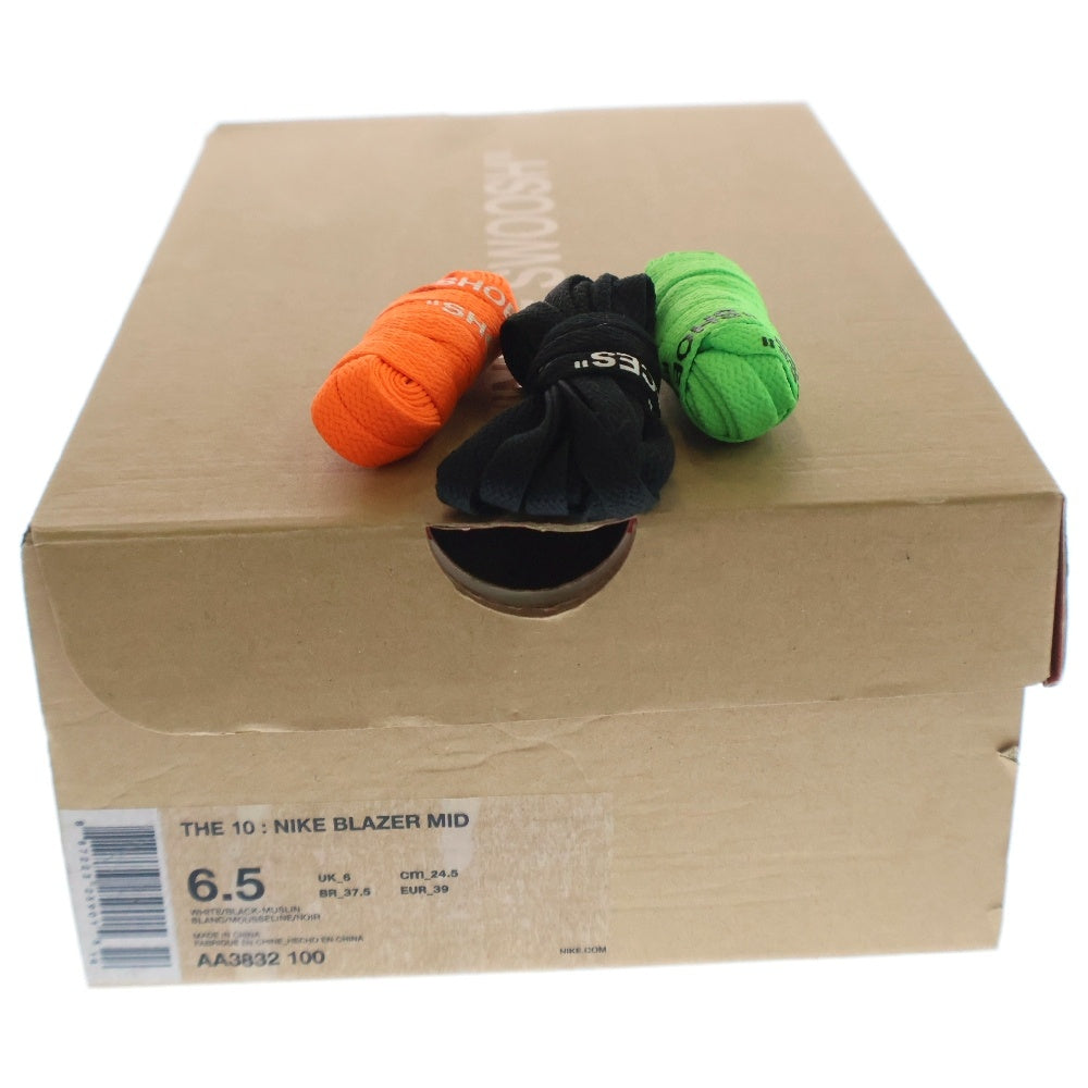 NIKE(ナイキ) ×OFF-WHITE THE 10 BLAZER MID オフホワイト ザ テン ブレザー ミッドカットスニーカー ホワイト US6.5/24.5cm AA3832-100